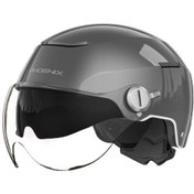 Resim Elektrikli Araç Kask Erkek Ve Kadın Büyük Boy Dört Mevsim Bisiklet Motosiklet Tam Kask Vintage Kask Gray 