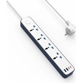 Resim Wiwu WI-S007 20W Çoklu Akıllı Priz Gan Tech Power Strip Akım Korumalı 8 In 1 2m Beyaz 