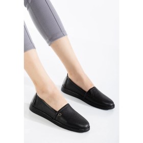 Resim Analin Shoes Kadın Deri Günlük Comfort Ayakkabı - Siyah 
