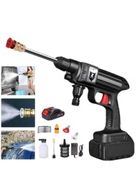 Resim Kablosuz Yüksek Basınçlı 100w 10000mah Şarjlı Su Tabancası Taşınabilir Araba Yıkama Sulama İlaçlama Makinası 100 Bar 