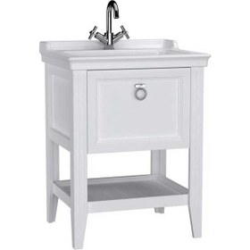 Resim Vitra Valarte Etajerli Lavabo Dolabı 65 cm Mat Beyaz 62177 