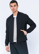 Resim Cekmon Erkek Regular Fit Çok Cepli Fermuarı Çift Taraflı Pilot Bomber Yaka Bürümcük Kumaş Rahat Spor 