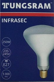 Resim İnfrared Isıtıcı Ampul Şeffaf 250 Watt Tungsram