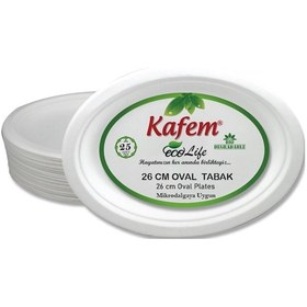 Resim Kafem Ekolojik Karton Oval Tabak 26 CM 25 Adet 