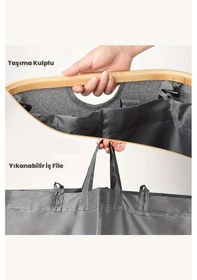 Resim 150 Lt Iki Bölmeli Bambu Kumaş Kirli Çamaşır Sepeti Joseph Model Antrasit 