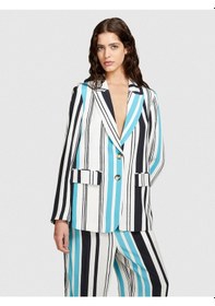 Resim Sisley Tamamı Desenli Çift Düğmeli Maskülen Kesim Blazer Ceket Kadın Renkli Ceket - 324p2vjdlw024 Çok Renkli 