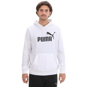 Resim Puma Ess Big Logo Hoodie Tr Erkek Sweatshirt Beyaz 