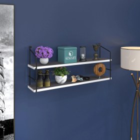 Resim Kenzlife Mutfak Banyo Duvar Rafı Junzi Mat Gri Suntalam 040 Y 80 G 15 D 2 Katlı Beyaz 