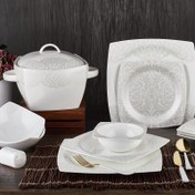 Resim Aryıldız Bone Square Porselen 60 Parça Yemek Takımı 45004 