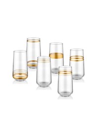 Resim The Mia Lınes Su Bardağı Uzun 6'lı Set -Gold 