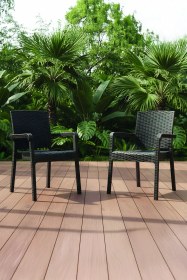 Resim King 2'li Rattan Sandalye Kahve Kahve 