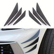 Resim 6 Parça Evrensel Kauçuk Ön Tampon Dudak Difüzör Kanatçıkları, Otomotiv Karbon Fiber Spoiler Ayırıcı Kanat Koruyucu, Birden Fazla Araç Modeliyle Uyumlu 