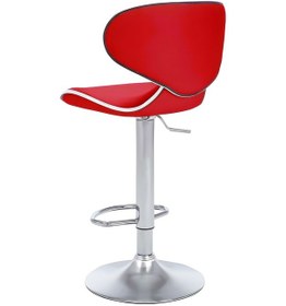 Resim Bürocci Zen Bar Taburesi - Kırmızı Modern Deri Metal Ataklı Yüksek Tezgah Sandalyesi - 9549s0511 Kırmızı 