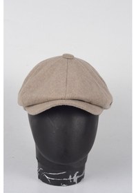 Resim Eleven Markets Kışlık 8 Parca Kaşmir Düz Renk Peaky Blinders Model Erkek Kasket London Şapka Açık Kahverengi 