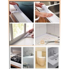 Resim Allproduct TR All Product Su Sızdırmaz Banyo Mutfak Lavabo Küvet Kenar Bandı 3.2 M x 38 mm - Kendinden Yapışkanlı Su Geçirmez Izolasyon Şerit Bandı, Pvc Sızdırmaz Tamir Bandı Beyaz 