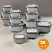 Resim 12'li 4x(600-1100-1800 Ml) Mikrodalga Ve Difrize Uygun Vip Kapaklı Özel Saklama Kabı Seti Antrasit Vienev