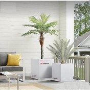 Resim İç Ve Dış Mekan Uyumlu Dev Kare 2'li Saksı Sınırsız Renk 