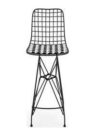 Resim Knsz kafes tel bar sandalyesi 1 li zengin syhkono 75 cm oturma yüksekliği ofis cafe bahçe mutfak 