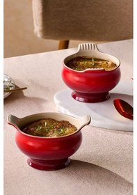 Resim Le Creuset 2 Li Çorba Kasesi Seti Lüks Tasarım Fırına Uygun Krem 