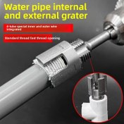 Resim 2'si 1 Arada Entegre Boru Dişli - 1/2" Boyutlu Su Borusu İçin Destekleyici, Tesisatçılar ve DIY Tutkunları için İdeal, Boru Tamir Temelleri | Çok Yönlü Diş Kesici | Dayanıklı Metal Yapı, Boru Dişleyicisi 