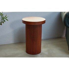 Resim Mahogni Maun Ağacı Rengi Yan Sehpa Maun Ağacı 