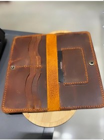 Resim Parla Leather Samira El Yapımı Hakiki Deri Kart Cüzdan Kadın Erkek Taba 