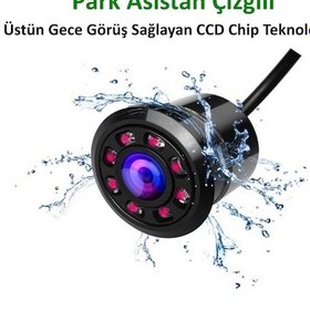 Resim Audiomax Geri Görüş Kamerası Ir Ledli Gece Görüş Park Çizgi 