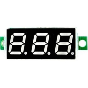 Resim Mini Dijital Voltmetre Ekran Modülü, 0-100V, 0.28 Inç, 3 Kablolu, Kırmızı Ekran 