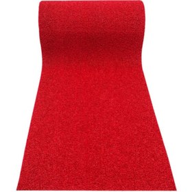 Resim NetBazaars 1,2x3 Kırmızı Kıvırcık Halı Kaydırmaz 14 mm Bzözm7 