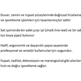 Resim Toolux Çırpı Ipi Seti 2 Parça - Toz Boya ve Çırpı Ipi | Profesyonel Işaretleme Seti | Çizim Ipi 