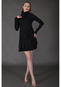 Resim Favori Tekstil Etek Ucu Piliseli Bel Kısmı Aksesuar İşlemeli Tas 001 