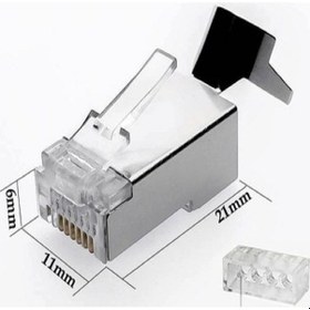 Resim Speeduf Cat7 Metal Konnektör Rj45 Cat7 Jack + Kablo Ayraç 50lik Paket 