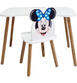 Resim Liva Ahşap Çocuk Ders Çalışma Masası 4-12 Yaş Minnie Mouse 