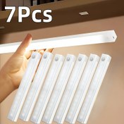 Resim 7 Adet USB Şarj Edilebilir Hareket Sensörlü LED Işıklar, Dolaplar, Gardıroplar, Merdivenler ve Elbiseler için Taşınabilir Beyaz Işık Şeritleri - Dahili Mıknatıs ile Kolay Kurulum, Otomatik İnsan Algılama, Delme Gerektirmez, Dolap Aydınlatması | Minimalist Lamba Armaturu | Manyetik LED Işıklar 
