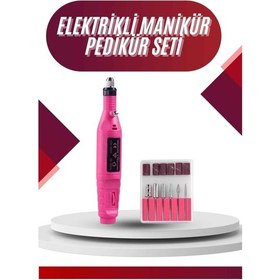 Resim Elektrikli Profesyonel Manikür Pedikür Seti Değiştirilebilir Başlık Seçeneği 