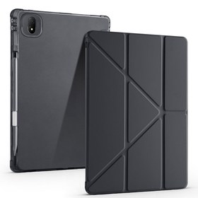 Resim Honor MagicPad 2 Kılıf Zore Tri Folding Kalem Bölmeli Standlı Kılıf - Rose Gold 
