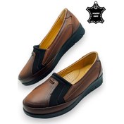 Resim Kadın Hakiki Deri Içi Deri Comfort Tam Ortopedik Anne Ayakkabı Taba-streç Taba 