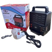 Resim Everton Rt-913 Şarjlı Fm/usb/bt Güneş Enerjili 2 Ampullü Solar Set (KABLOSUZ TELEFON ŞARJ) Özelikli Siyah 