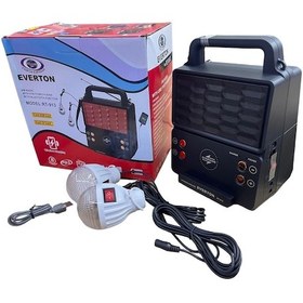 Resim Everton Rt-913 Şarjlı Fm/usb/bt Güneş Enerjili 2 Ampullü Solar Set (KABLOSUZ TELEFON ŞARJ) Özelikli Siyah 