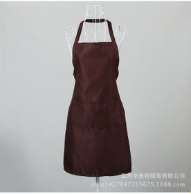 Resim Gajeena Özel Logo Baskılı Dayanıklı Restoran Önlüğü - 73x58cm Kahverengi 