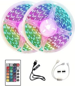 Resim 10M Şerit Led İç Mekan Renkli Rgb Şerit Led Kumandalı 