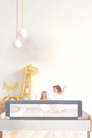 Resim Guimo Bebek Güvenlik Yatak Bariyeri 150 Cm Gri Katlanabilir Yatak Korkuluğu 