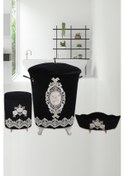 Resim Lisa Siyah 3'lü Çeyizlik Banyo Kirli Çamaşır Sepeti Seti 
