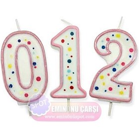 Resim Eminönüspot 3 Rakamı Pembe Doğum Günü Mumu 