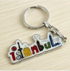 Resim Ilkeshop İstanbul Yazılı Metal Anahtarlık-gümüş Rengi Çok Renkli 12130982 