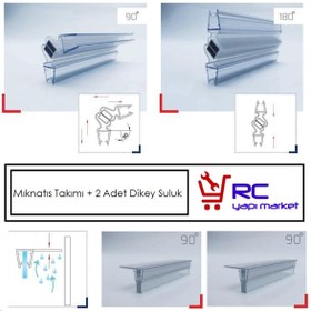 Resim RCYAPI Duşakabin Mıknatıs Fitili Ve Duşakabin Dikey Suluk Fitili (190 Cm / 5-6 Mm Cam) [ A Kalite ] 