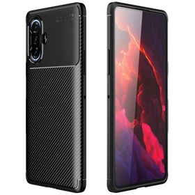 Resim CaseWorld Xiaomi Redmi K40 Gaming Kılıf Karbon Tasarım Silikon Arka Kapak - Siyah 