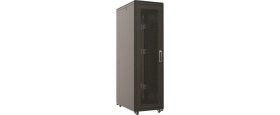 Resim Ager 42U 600X600MM Dikili Tip Siyah Kabinet Vega AG-VB42U6060S1 Cam Kapak 
