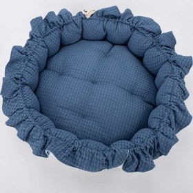 Resim Yuvarlak Babynest - Çift Taraflı - İndigo Havuz - Mavi Gökkuşağı 