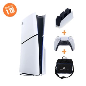 Resim Sony PlayStation 5 Slim Standart (CFI-2116 Avrupa) 1TB + Tek Kol + Şarj İstasyonu + ConsoleX Çanta 